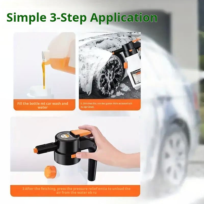 Electric car wash foam gun, handheld high-pressure cleaner, multifunctional, large capacity, long battery life, for cars, kitchen, household cleaning