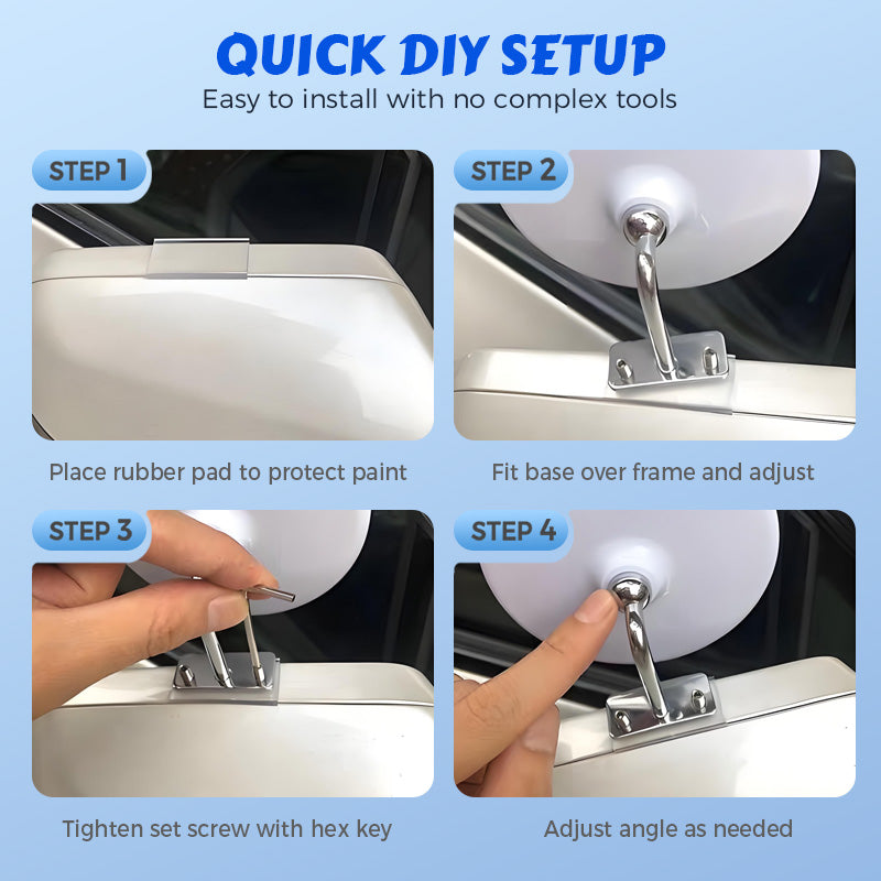 Universal 360° Stainless Steel Side View Mirror