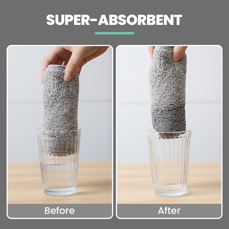 Bamboo Charcoal Microfiber Cleaning Rag — Perfect for Kitchen Cleaning