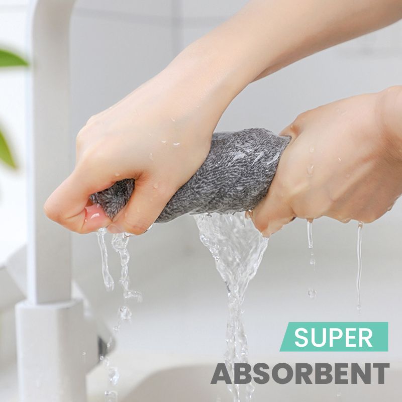 Bamboo Charcoal Microfiber Cleaning Rag — Perfect for Kitchen Cleaning