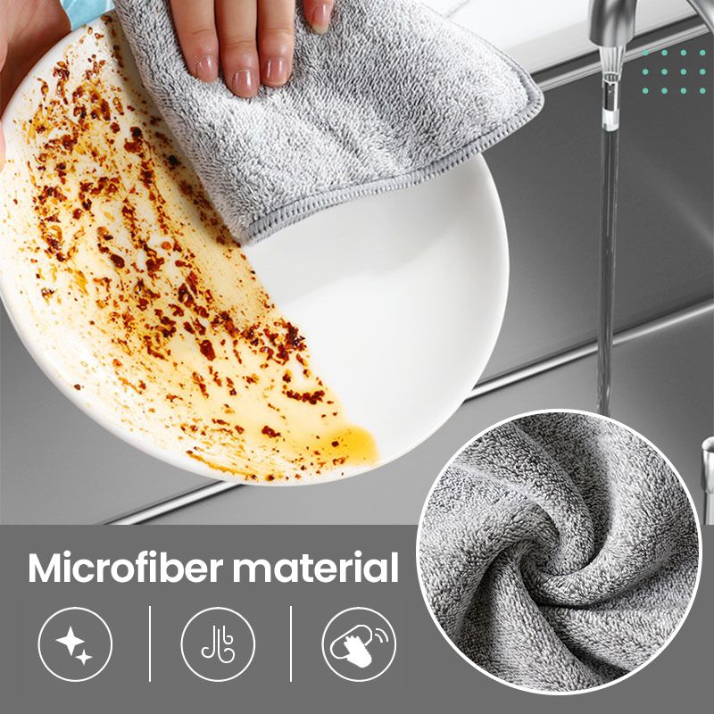 Bamboo Charcoal Microfiber Cleaning Rag — Perfect for Kitchen Cleaning