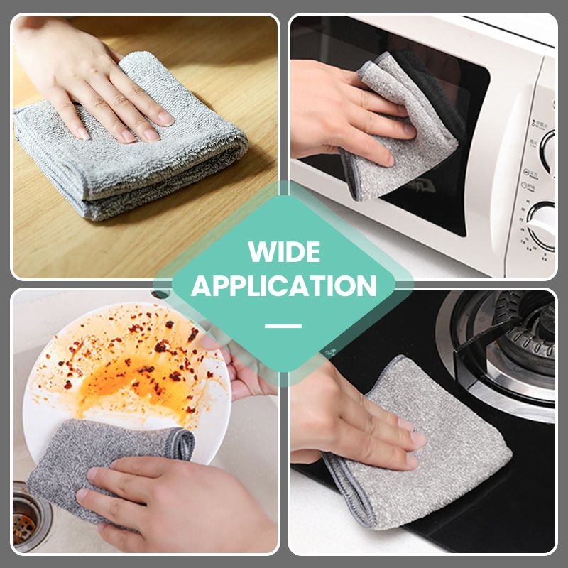 Bamboo Charcoal Microfiber Cleaning Rag — Perfect for Kitchen Cleaning