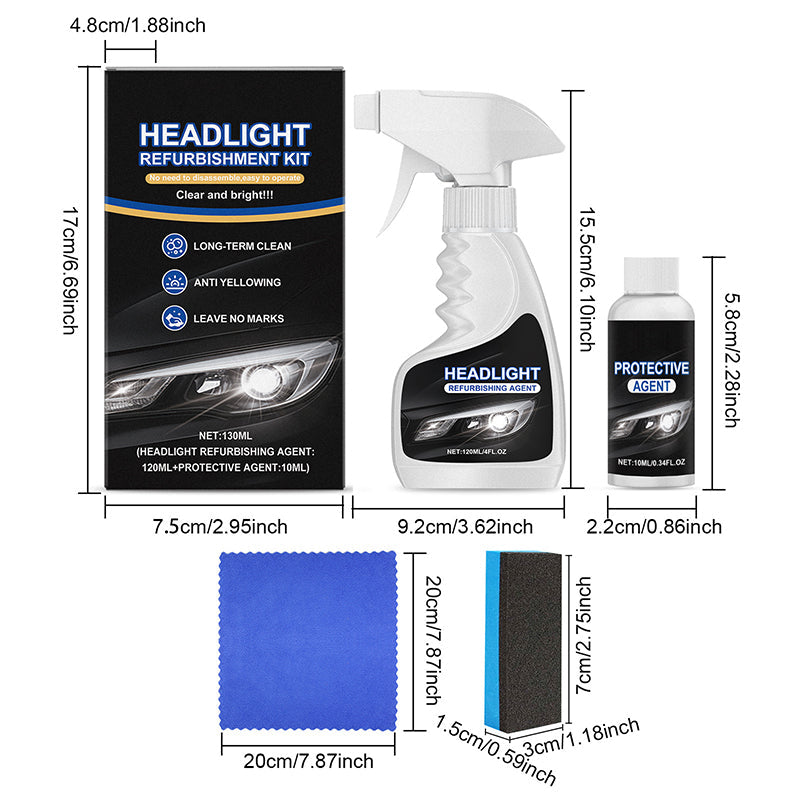🚘 Automotive Headlamp Restoration Fluid, blurring enhanced crystalline coating refurbisher