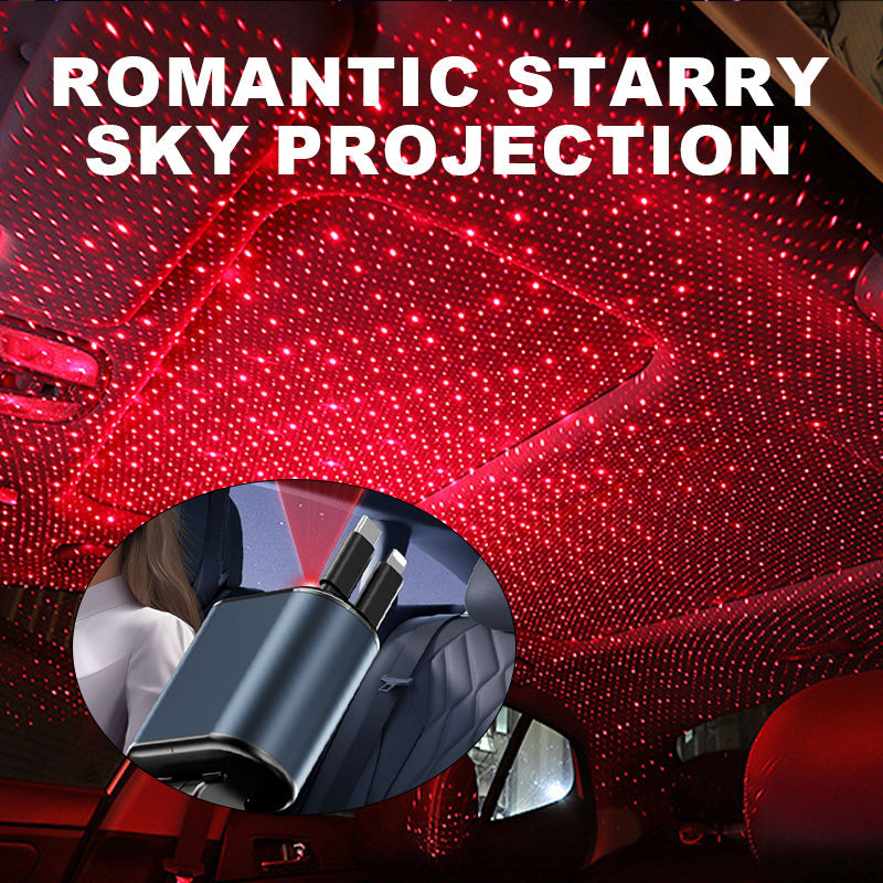 Retractable Car Charger with Starlight