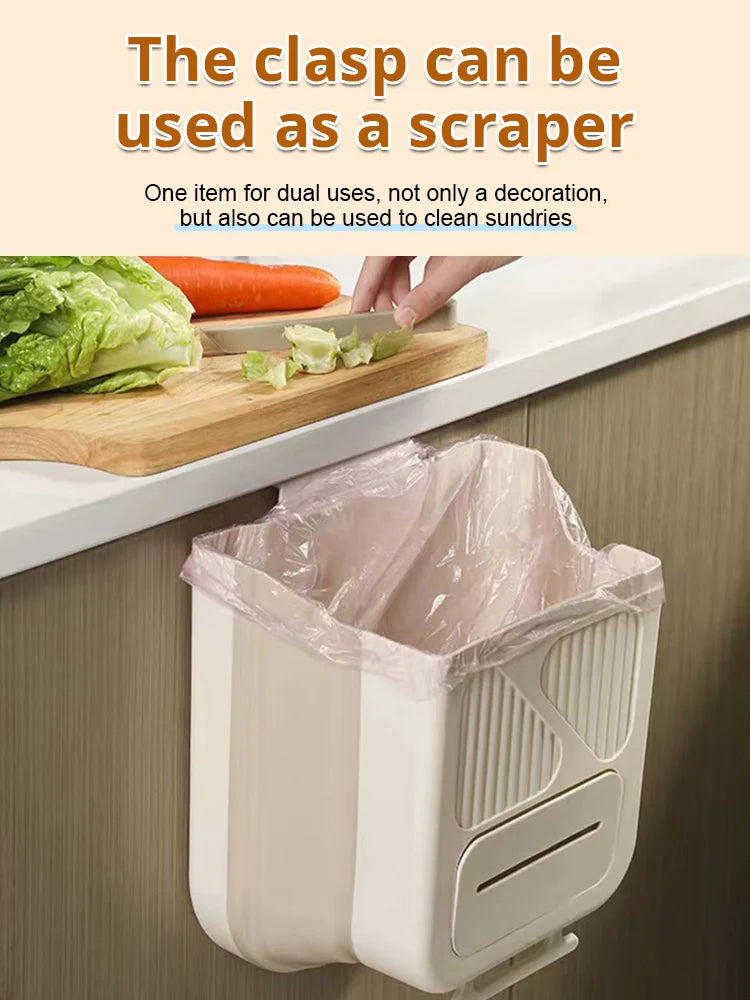 🔥While Supplies Last 50% OFF!🎉 Folding Hanging Kitchen Waste Trash Can🗑️