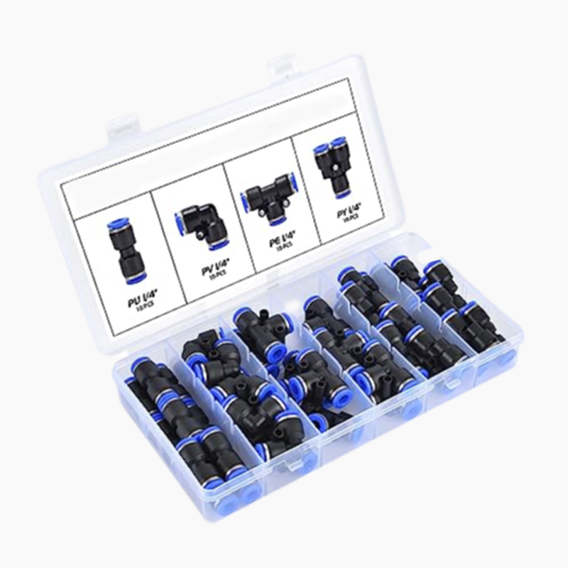 1/4 Inch Pneumatic Push-to-Connect Air Hose Fittings Kit