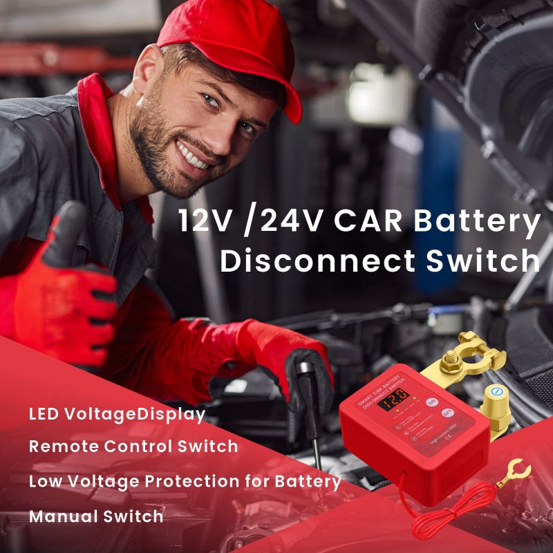 Anti-Theft Car Battery Disconnect Switch with Remote
