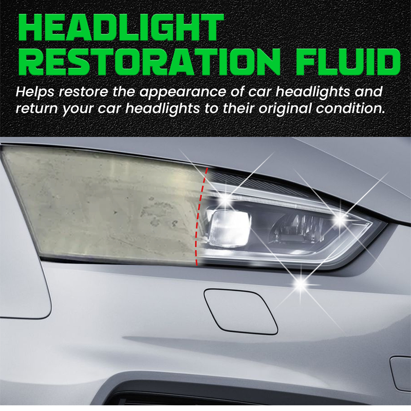 Automotive Headlamp Restoration Fluid, Restore Oxidized & Yellowed Headlights with Crystalline Coating, Anti-Blur Refurbisher
