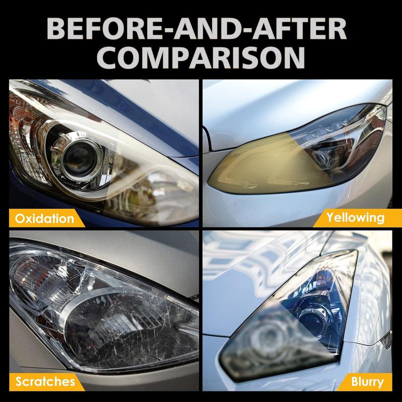 Automotive Headlamp Restoration Fluid, Restore Oxidized & Yellowed Headlights with Crystalline Coating, Anti-Blur Refurbisher