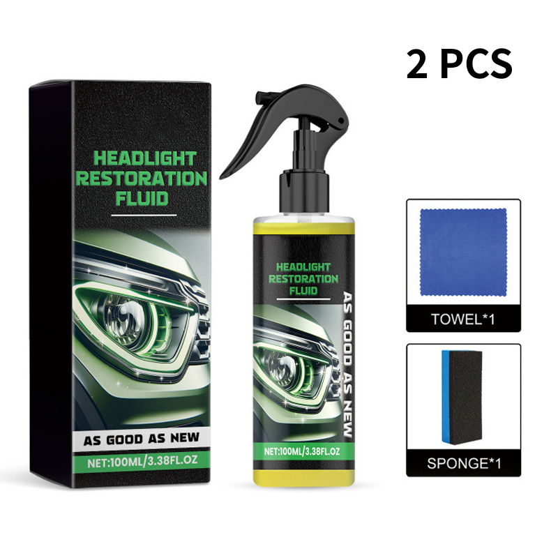 Automotive Headlamp Restoration Fluid, Restore Oxidized & Yellowed Headlights with Crystalline Coating, Anti-Blur Refurbisher