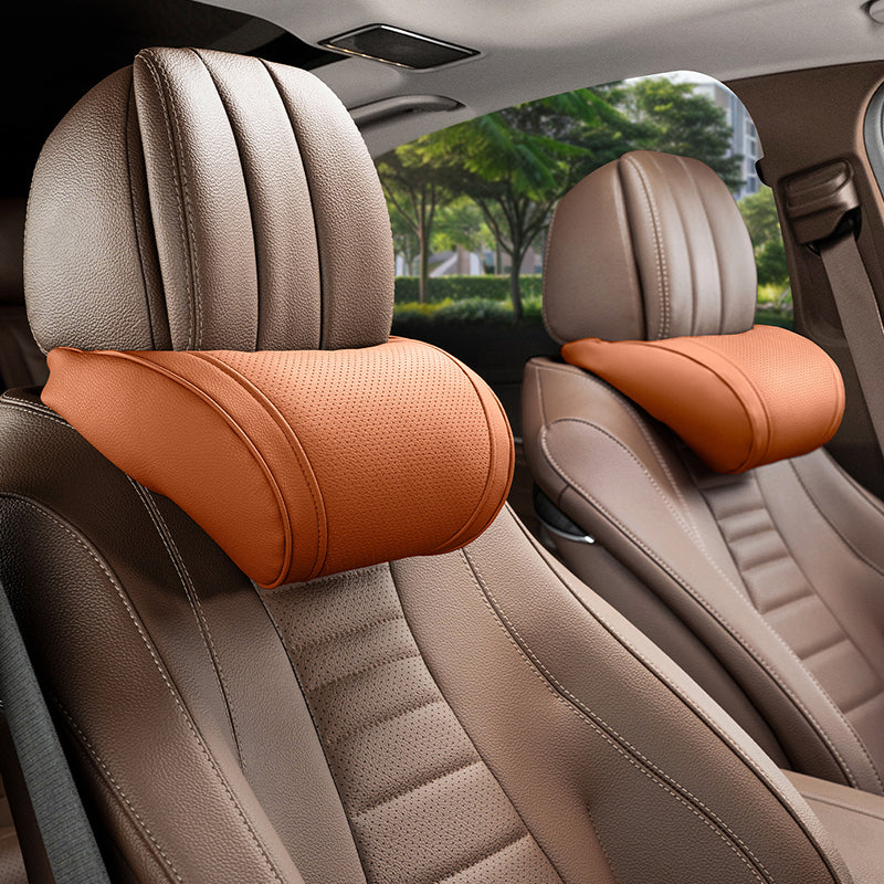 Ergonomic headrest and lumbar support set for car seats