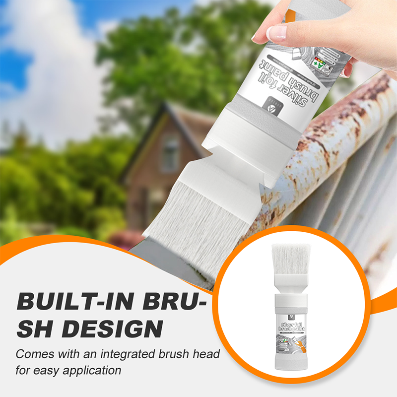 🔥Last Day Sale 60% OFF⏰🖌️🏠Water-Based Metallic Silver Paint with Built-in Brush💥👍