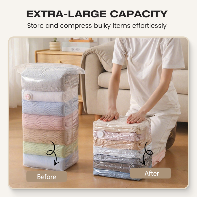 [🔥Air-Free🔥] Household 3D Compression Storage Bag, Dual-Use Vacuum Compression Storage Bag for Seasonal Clothes and Quilts