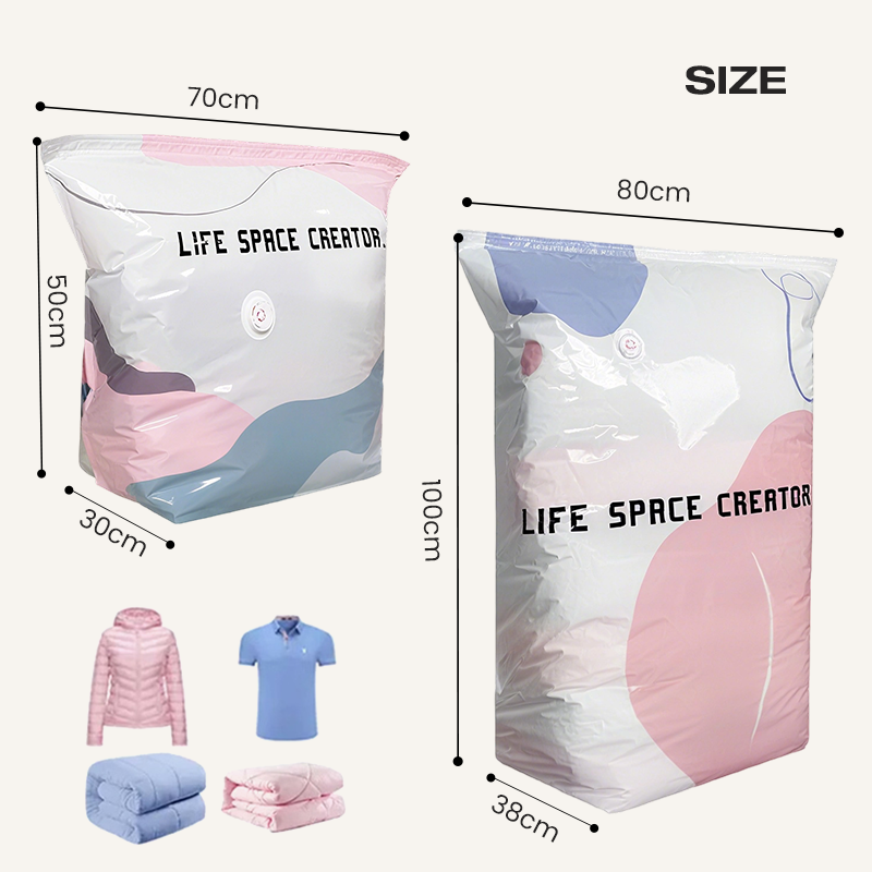 [🔥Air-Free🔥] Household 3D Compression Storage Bag, Dual-Use Vacuum Compression Storage Bag for Seasonal Clothes and Quilts