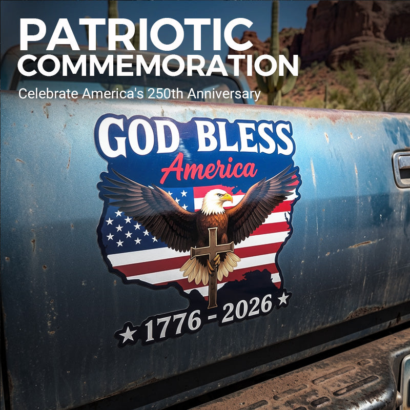 🔥  America's 250th anniversary.🔥Patriotic Eagle & Cross Car Sticker