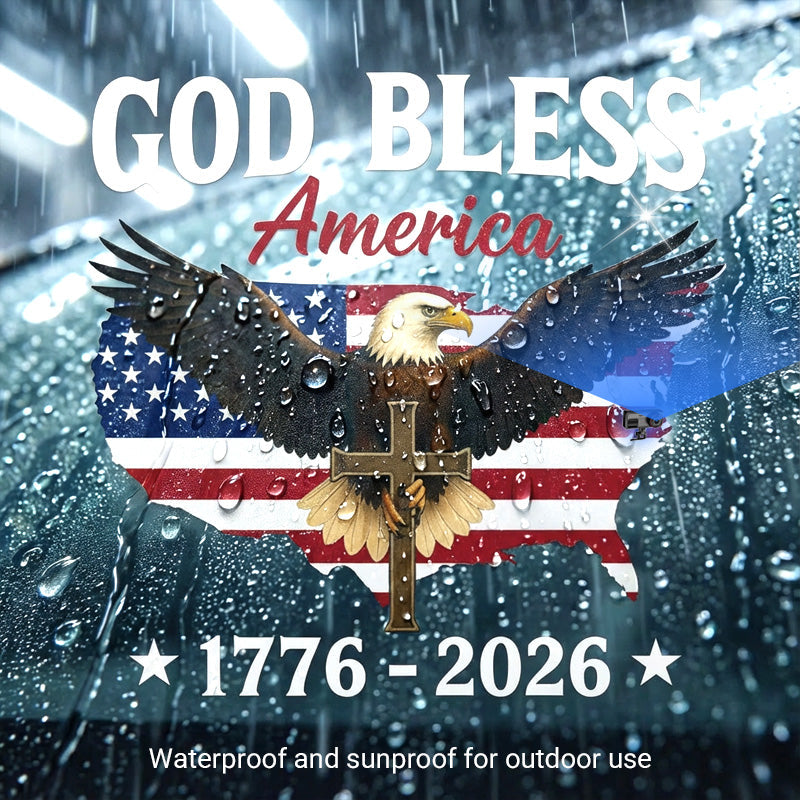 🔥  America's 250th anniversary.🔥Patriotic Eagle & Cross Car Sticker