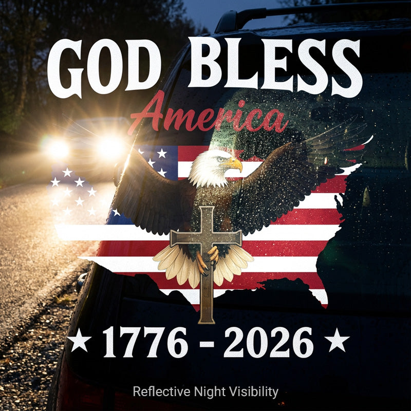 🔥  America's 250th anniversary.🔥Patriotic Eagle & Cross Car Sticker