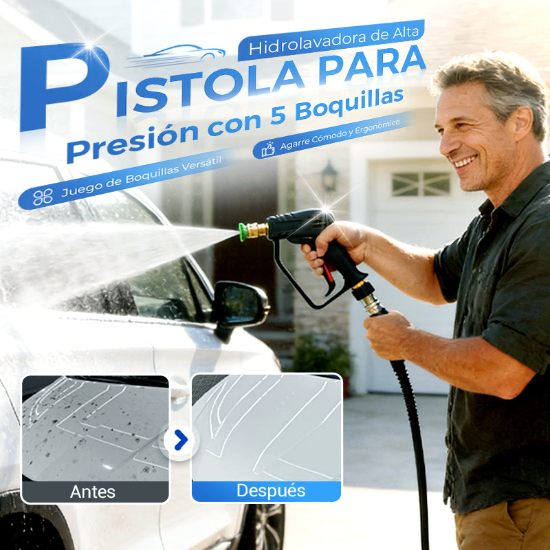 Pistola para Hidrolavadora de Alta Presión con 5 Boquillas