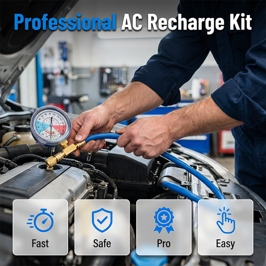 🔧💨📊 Car/Home Air Conditioning Recharge Kit – Explosion-proof Hose + Safety Valve – Cash on Delivery ❄️💪