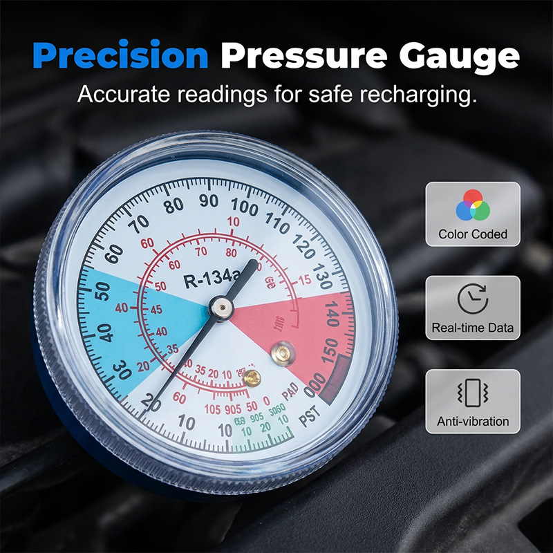 🔧💨📊 Car/Home Air Conditioning Recharge Kit – Explosion-proof Hose + Safety Valve – Cash on Delivery ❄️💪