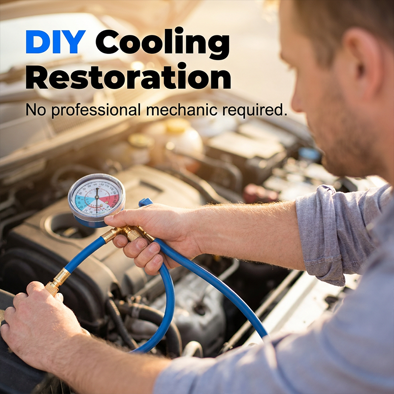 🔧💨📊 Car/Home Air Conditioning Recharge Kit – Explosion-proof Hose + Safety Valve – Cash on Delivery ❄️💪