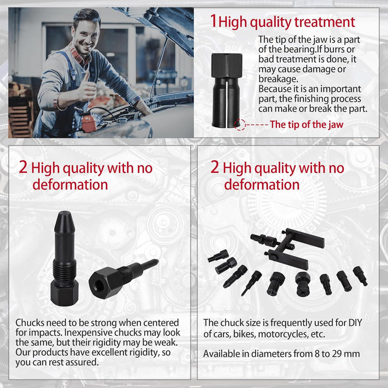 ⏳Time-Limited Special⏰10 PCS Motorcycle Bearing Puller Tool Kit – Heavy Duty & Portable – Mechanic Essential 🏍️