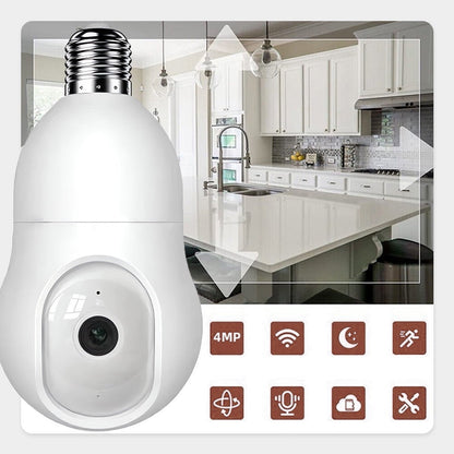 Smart Wireless WiFi 4MP Home Security Light Bulb Camera