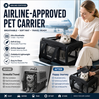 Breathable Pet Carrier Bag with Detachable Shoulder Strap