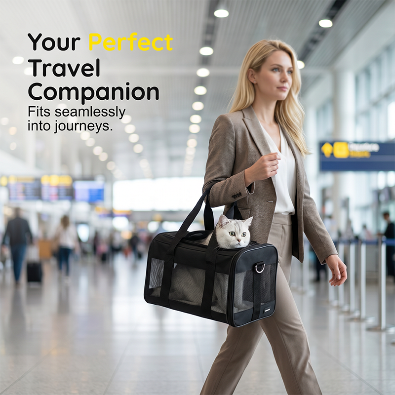 Breathable Pet Carrier Bag with Detachable Shoulder Strap
