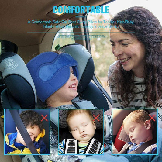 📢📢50% OFF !! ⏰Kids Car Sleeping Head Support Band – Adjustable Toddler Sleep Headrest Pillow, Anti-Droop Child Head Stabilizer for Car Seats