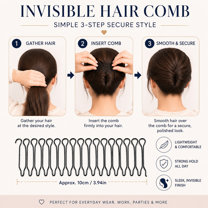 🥰Flexible Invisible Grip Flyaway Hair Comb