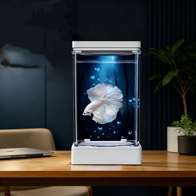 Betta Fish Tank with 7-Color LED Light
