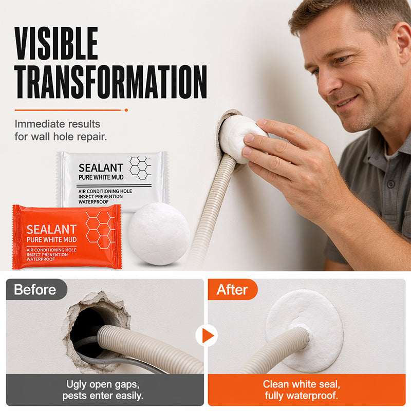 🎉 2026 Sale — Over 20,000 Sold! 🧱 Wall Hole Sealing Clay – Seal AC Pipe Gaps, Block Bugs & Moisture! 🏠