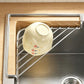 🧽 No More Slimy Sponges – Stainless Steel Corner Rack with Fast-Drain Tray. Keeps Counters Dry.