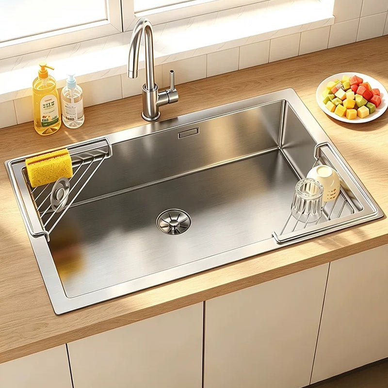 🧽 No More Slimy Sponges – Stainless Steel Corner Rack with Fast-Drain Tray. Keeps Counters Dry.