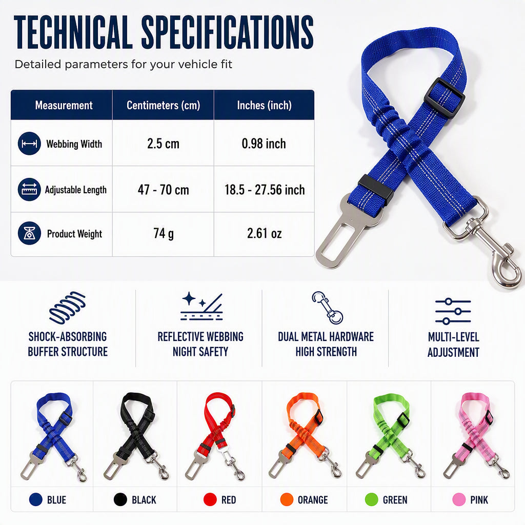 Reflective Pet Seat Belt