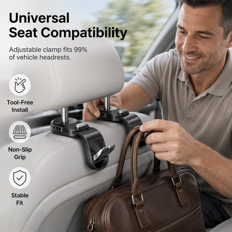 Extendable Car Backseat Headrest Hook