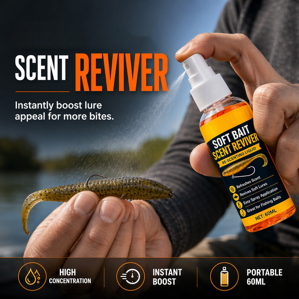 🎣50% OFF NOW! Soft Bait Scent Booster Spray High‑Concentration Fishing Lure Scent Reviver, Portable Instant Attractant Spray for Fresh & Saltwater Soft Baits
