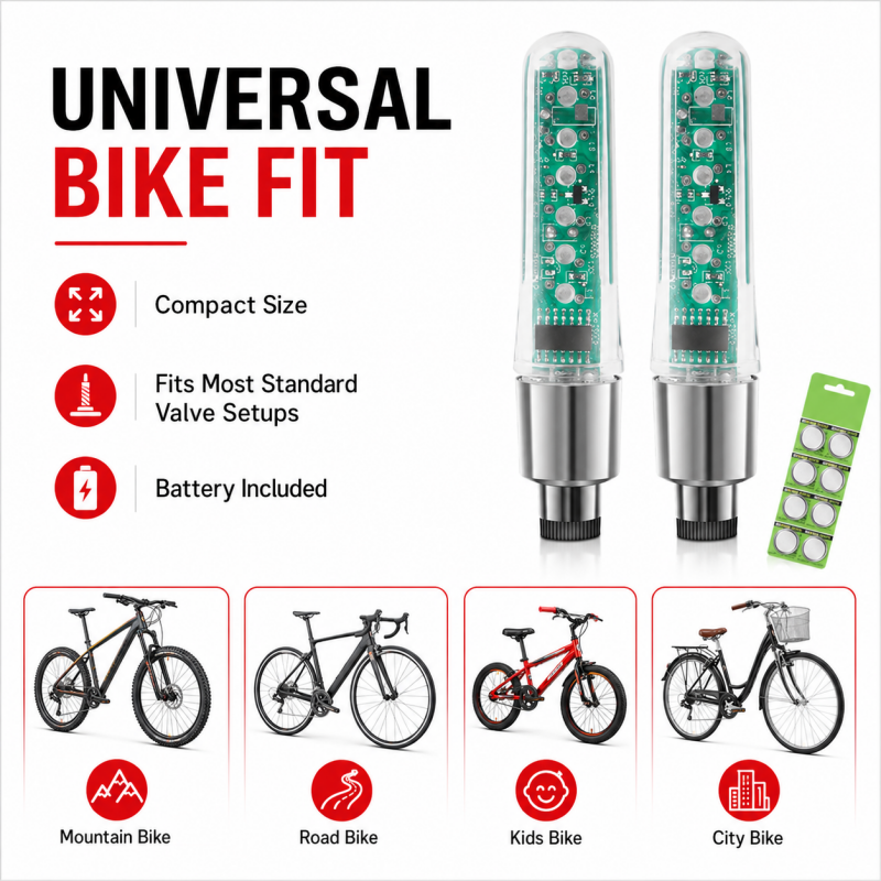 Waterproof Bike Tire Valve Stem Lights