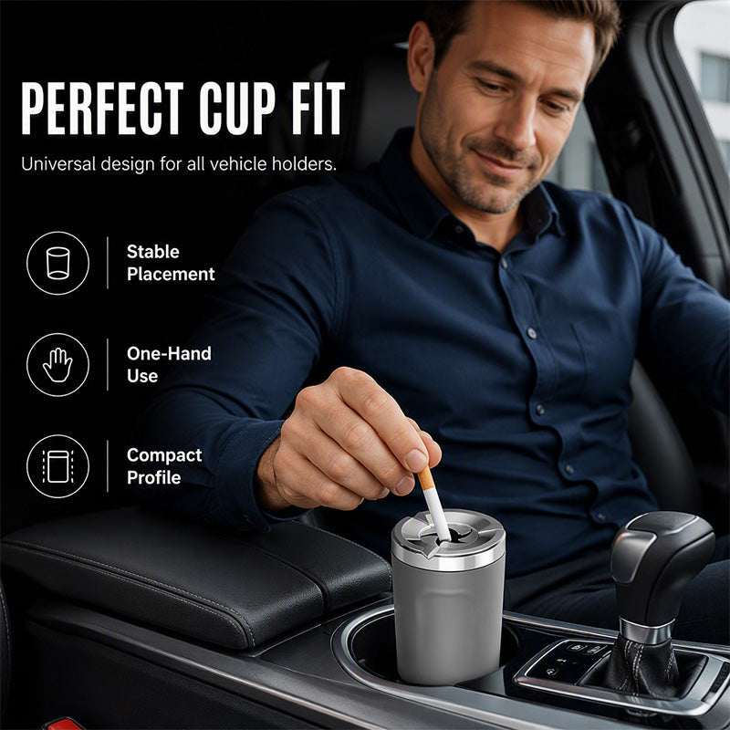 🎉 2026 SaleRotating Car Ashtray with Ceramic Inner Liner