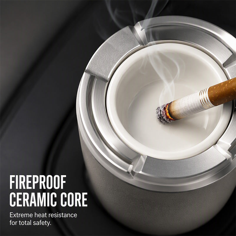 🎉 2026 SaleRotating Car Ashtray with Ceramic Inner Liner