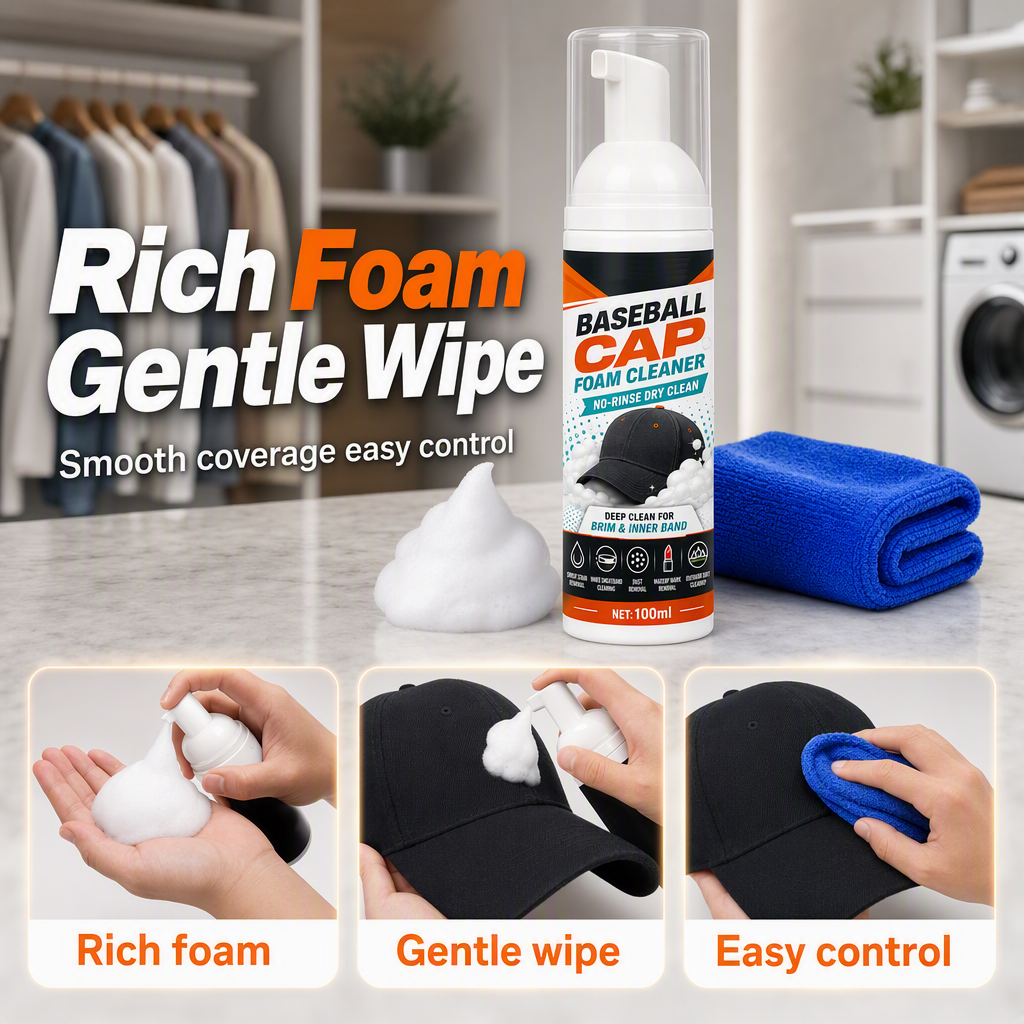 No-Rinse Baseball Cap Foam Cleaner