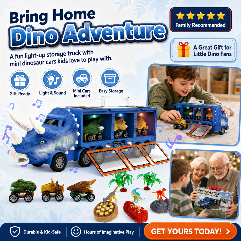 Interactive Dinosaur Transporter Toy Truck